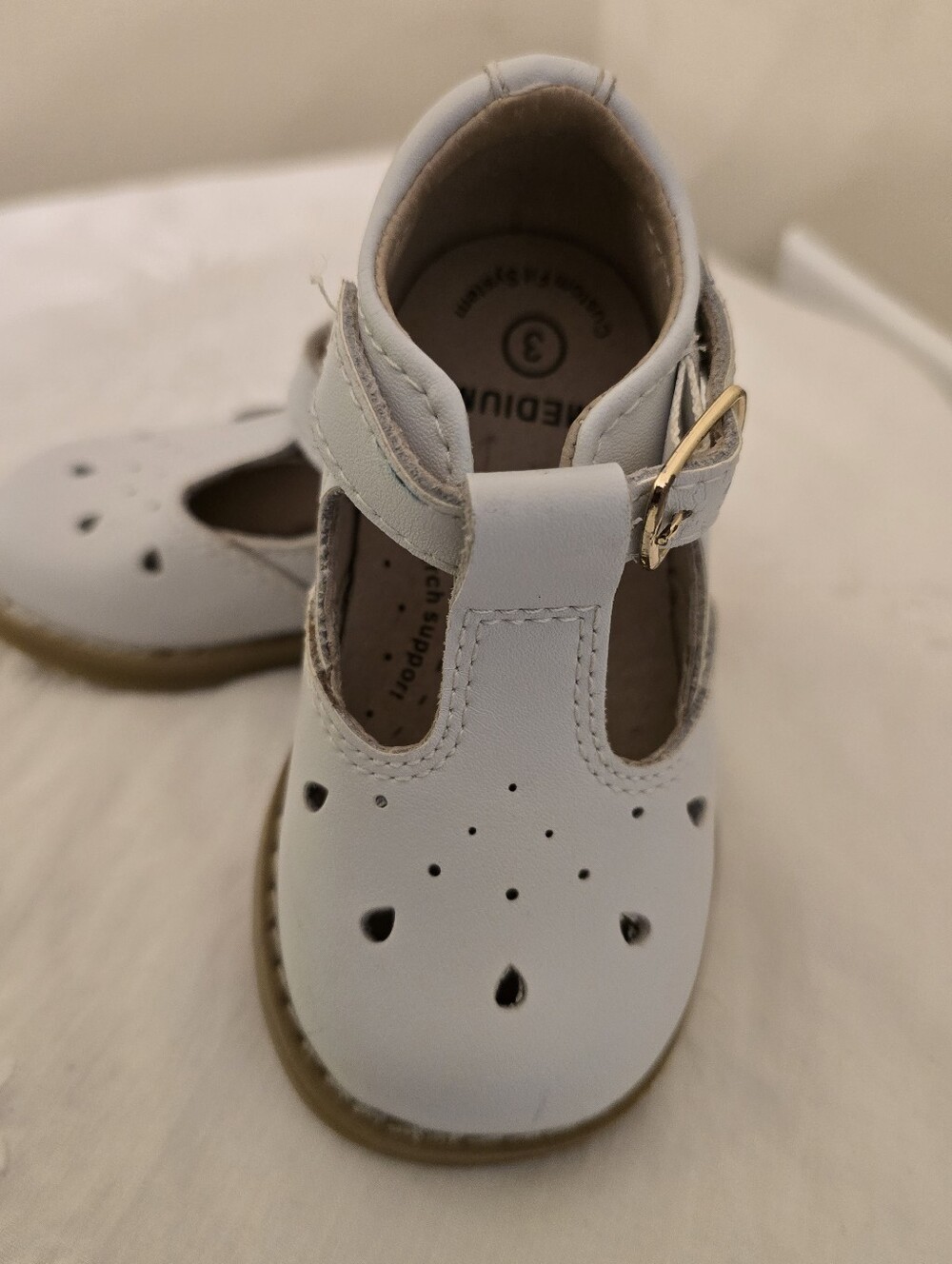 Footmates "Harper" Featuring a T-strap Design & Buckle Closure- Size 3 Medium